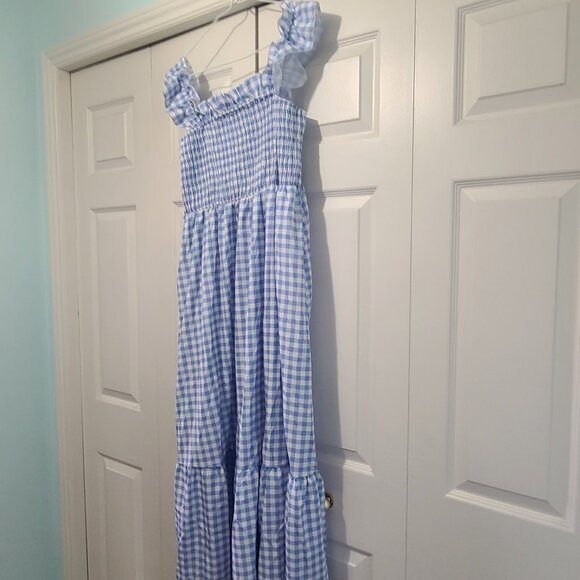 OMZIN Plaid Maxi Smocked Sundress - Picture 3 of 4
